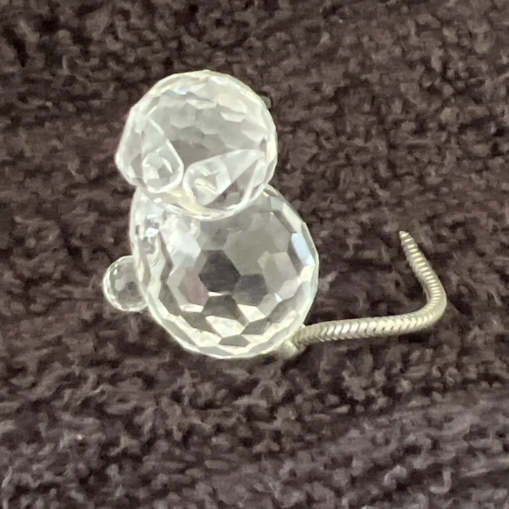Swarovski Crystal Cat Kitty Charm Figurine Flowing Wire Tail RETIRED